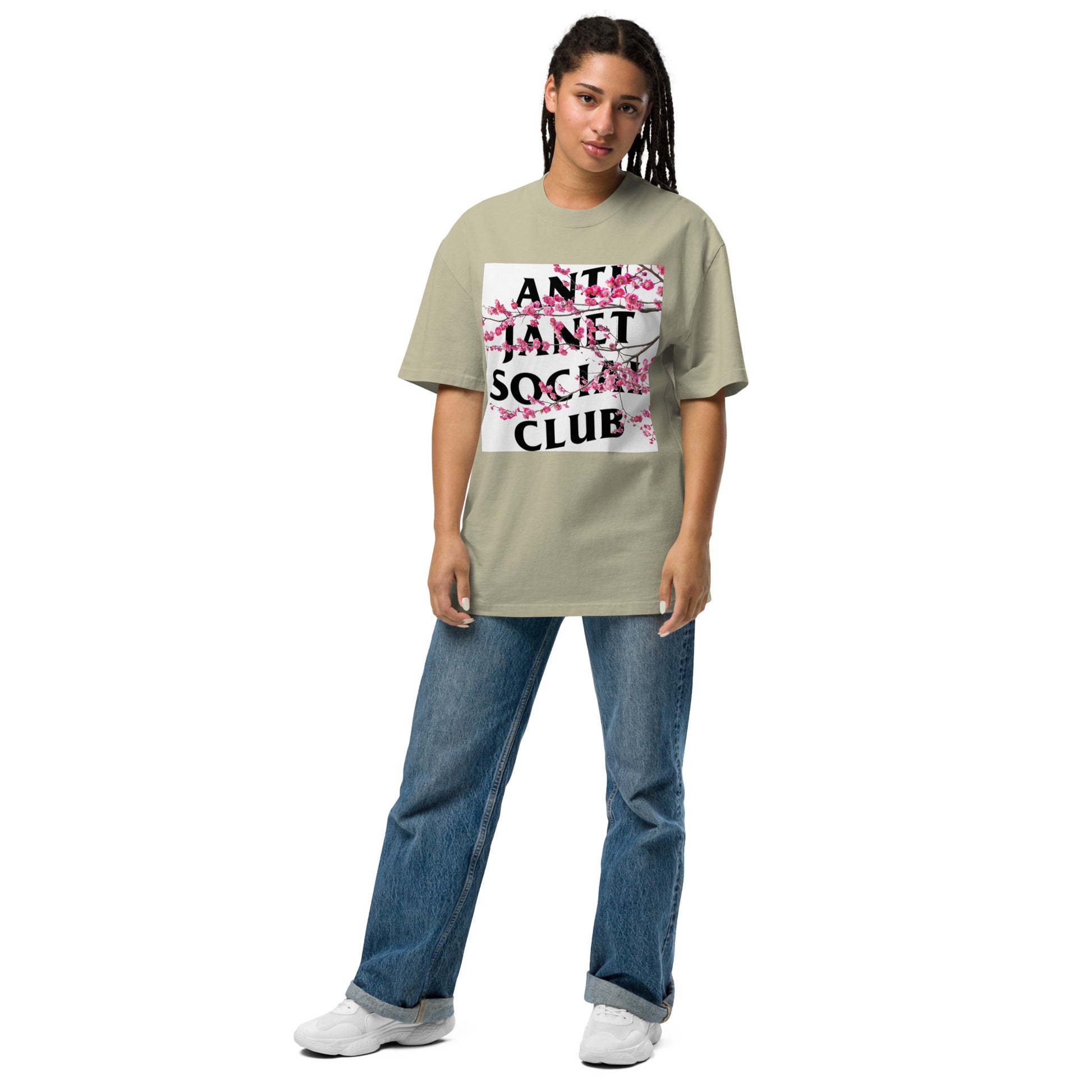 Anti Janet Social Club Oversized Faded T-Shirt Sahi Cosmetics - SAHI COSMETICS