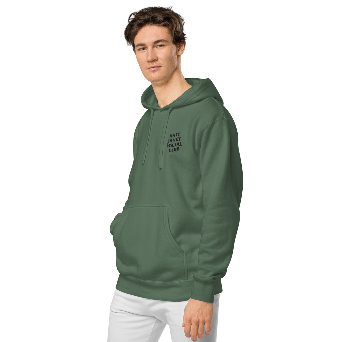 Anti Janet Social Club Unisex Pigment-Dyed Hoodie- Independent Trading Co.