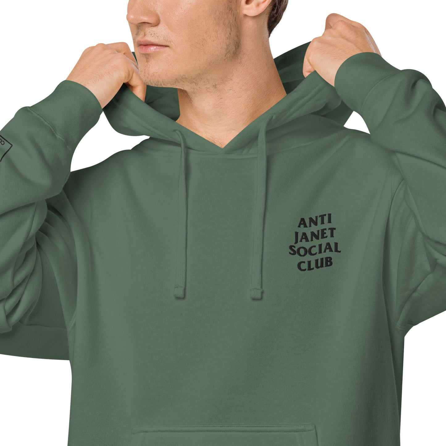 Anti Janet Social Club Unisex Pigment-Dyed Hoodie- Independent Trading Co.