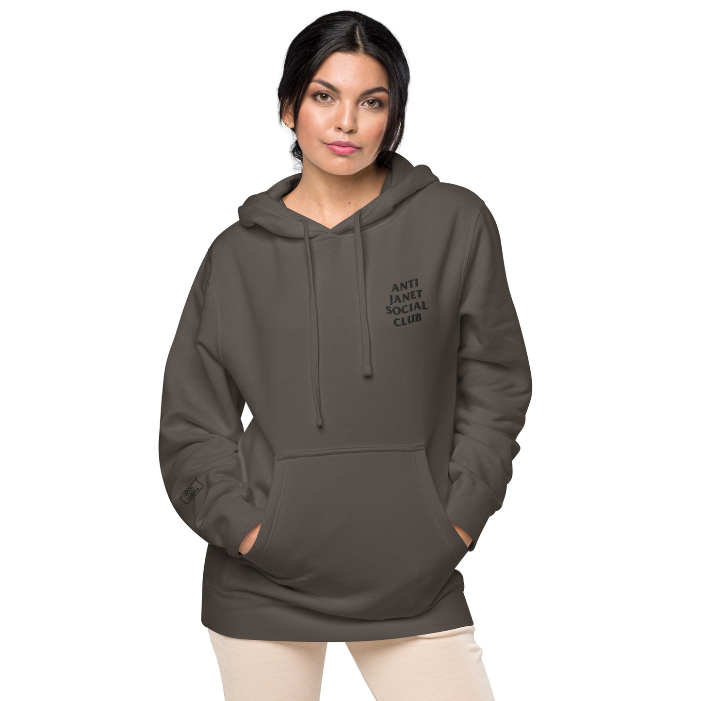 Anti Janet Social Club Unisex Pigment-Dyed Hoodie- Independent Trading Co.