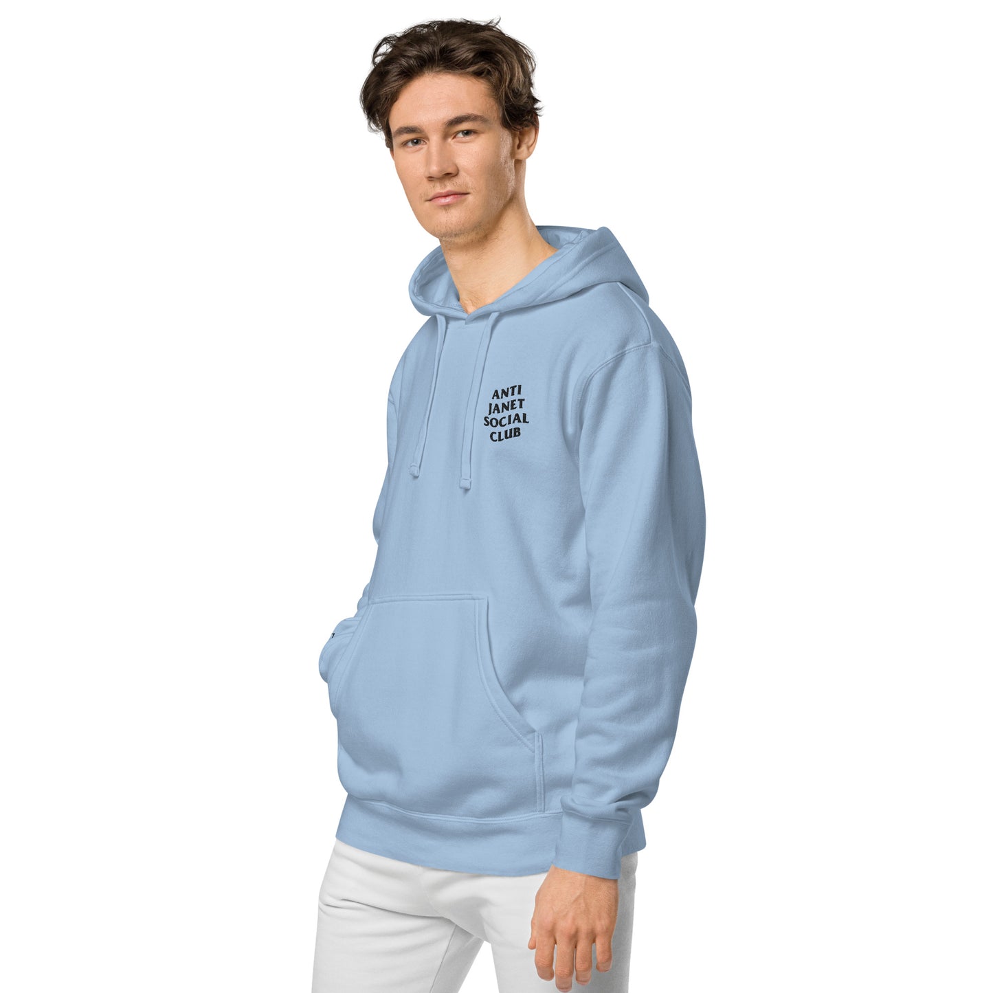 Anti Janet Social Club Unisex Pigment-Dyed Hoodie- Independent Trading Co.