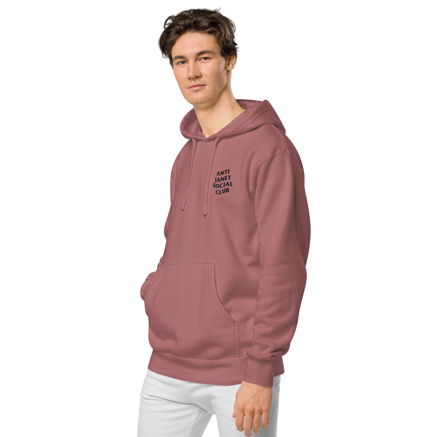 Anti Janet Social Club Unisex Pigment-Dyed Hoodie- Independent Trading Co.