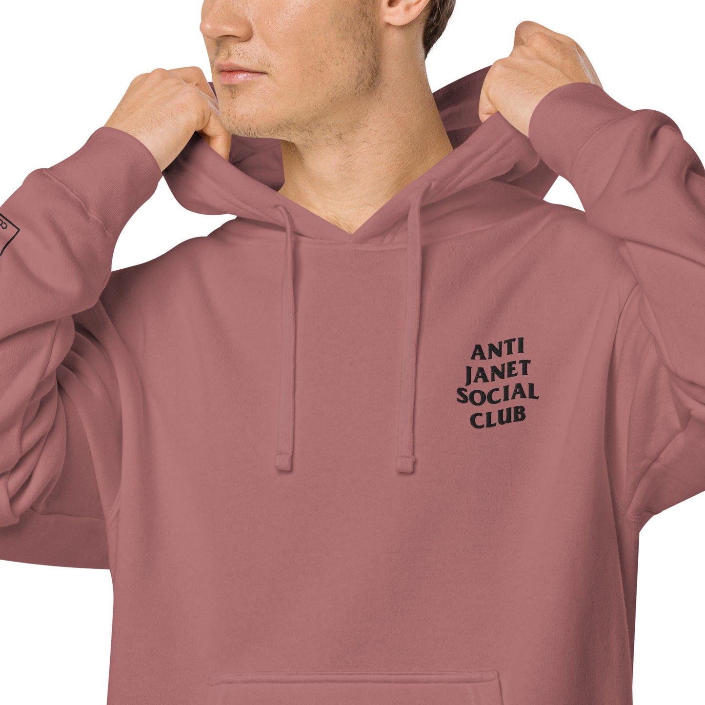 Anti Janet Social Club Unisex Pigment-Dyed Hoodie- Independent Trading Co.