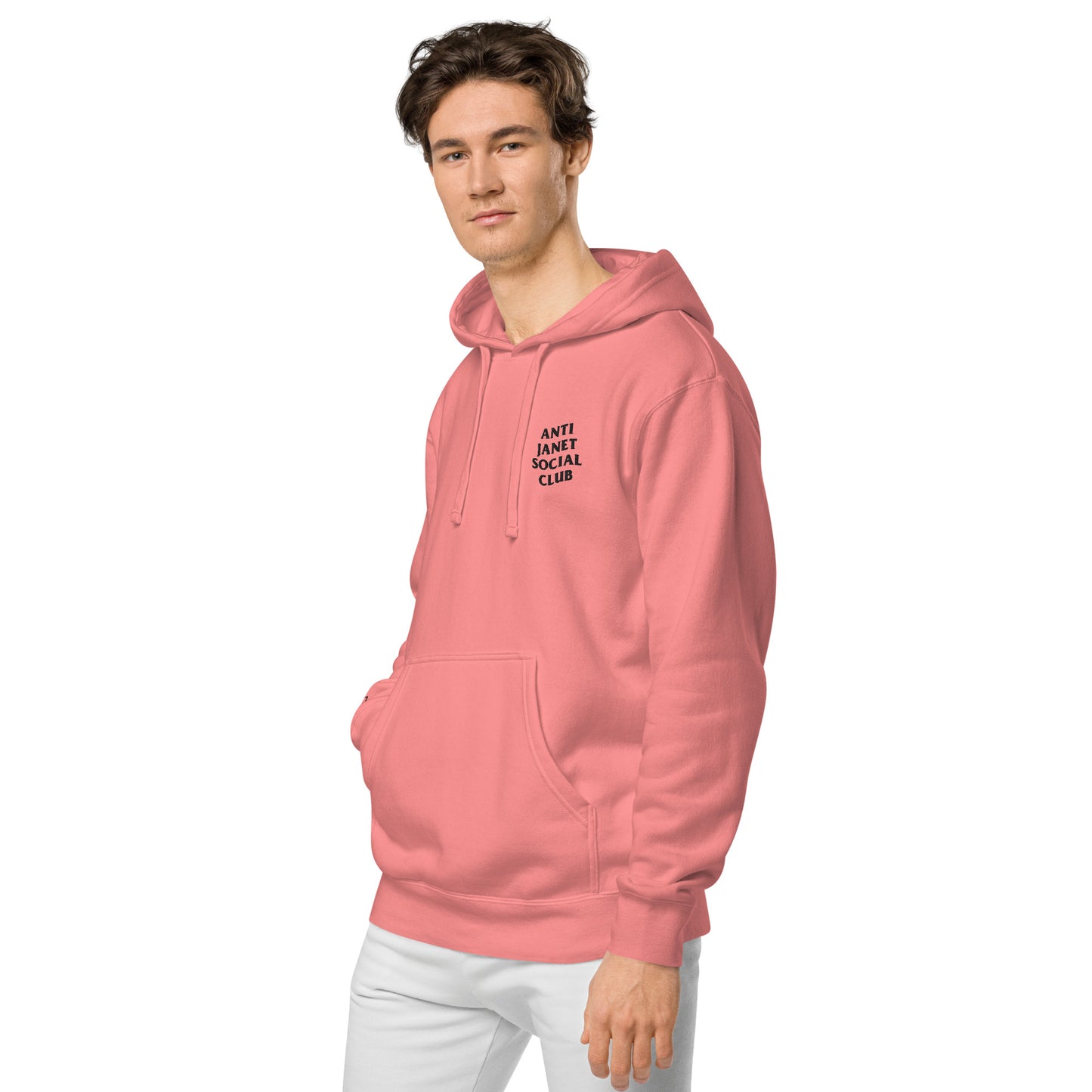 Anti Janet Social Club Unisex Pigment-Dyed Hoodie- Independent Trading Co.