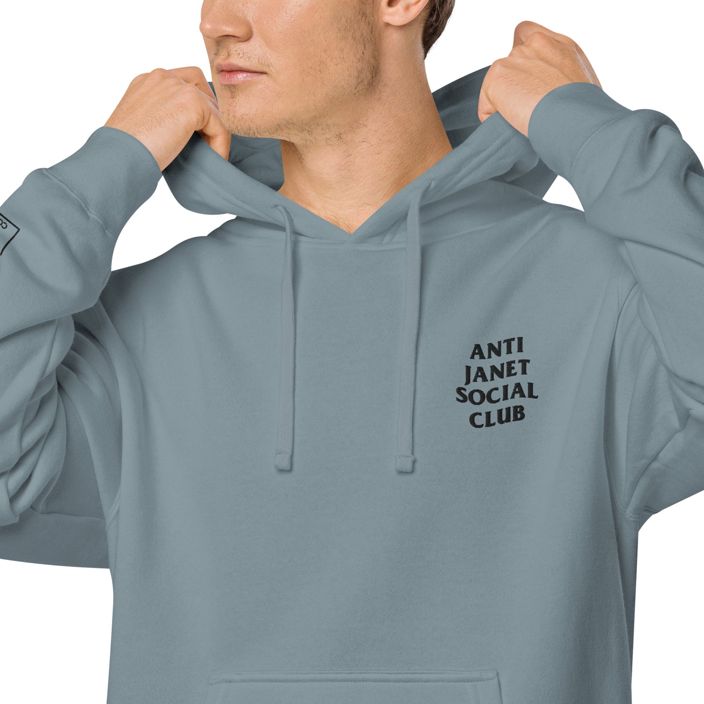 Anti Janet Social Club Unisex Pigment-Dyed Hoodie- Independent Trading Co.