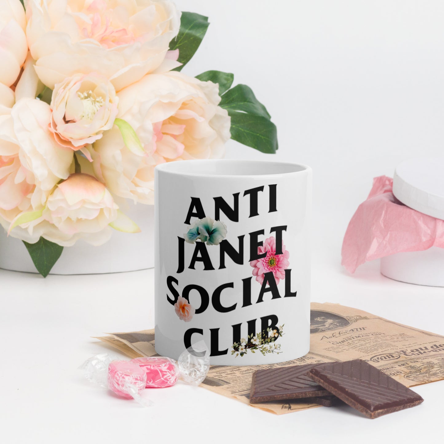 Anti Janet Social Club White Glossy Mug