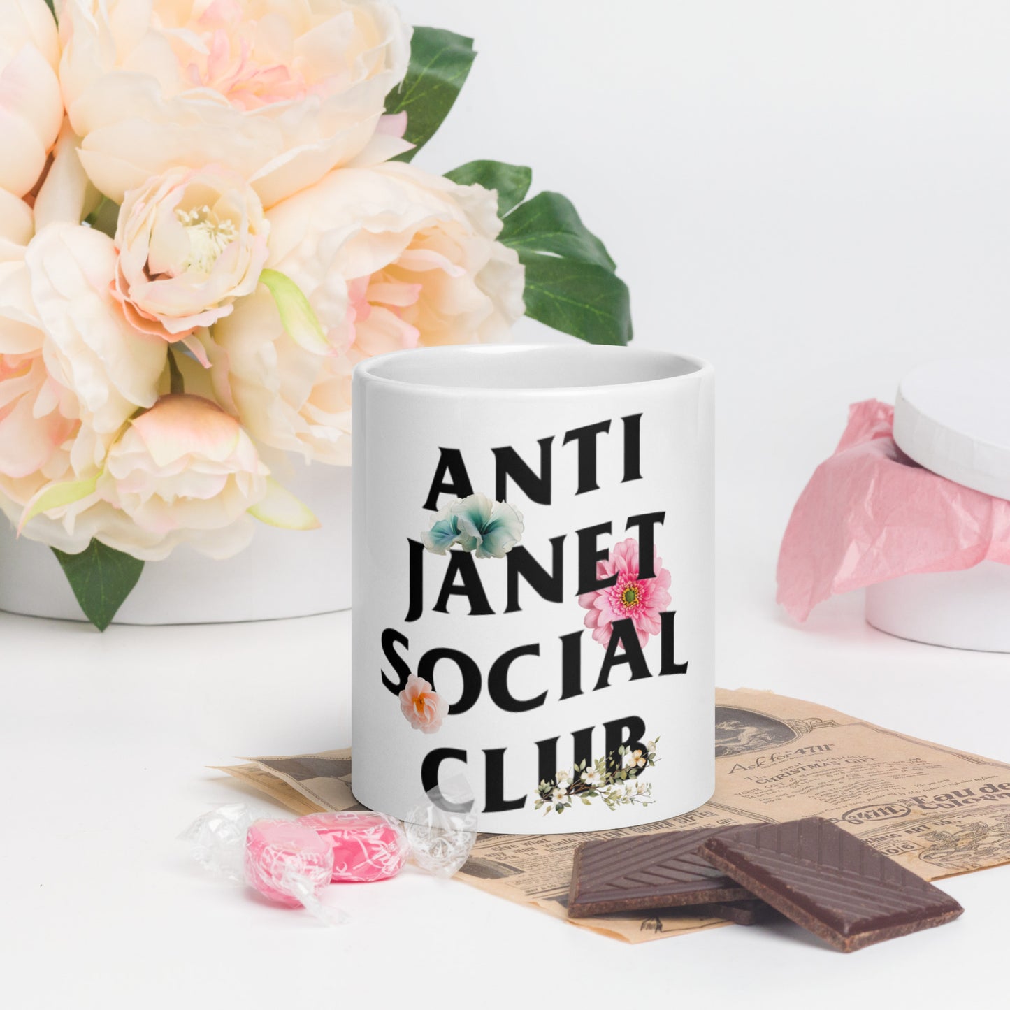 Anti Janet Social Club White Glossy Mug